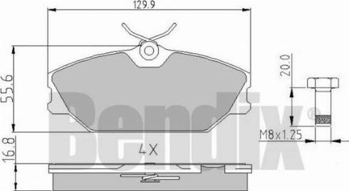 BENDIX 510389 - Тормозные колодки, дисковые, комплект autospares.lv