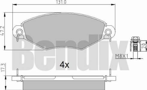 BENDIX 510384 - Тормозные колодки, дисковые, комплект autospares.lv