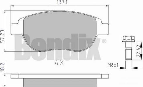 BENDIX 510381 - Тормозные колодки, дисковые, комплект autospares.lv