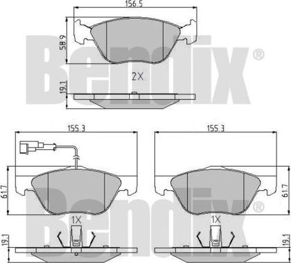 BENDIX 510388 - Тормозные колодки, дисковые, комплект autospares.lv