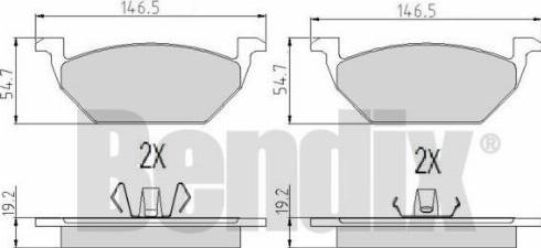 BENDIX 510382 - Тормозные колодки, дисковые, комплект autospares.lv