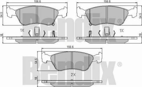 BENDIX 510339 - Тормозные колодки, дисковые, комплект autospares.lv