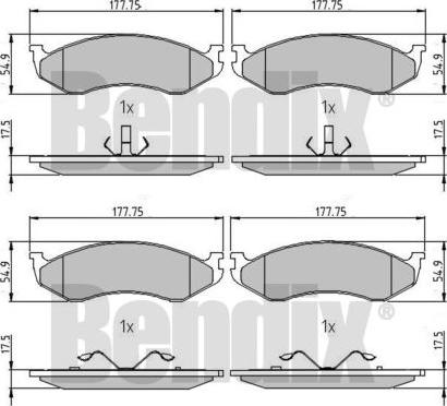 BENDIX 510332 - Тормозные колодки, дисковые, комплект autospares.lv