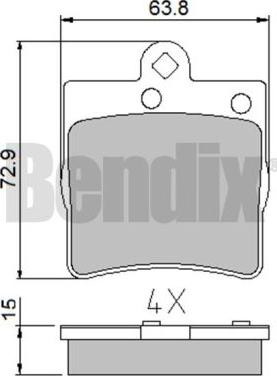 BENDIX 510325 - Тормозные колодки, дисковые, комплект autospares.lv