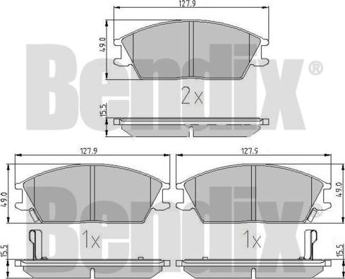 BENDIX 510320 - Тормозные колодки, дисковые, комплект autospares.lv