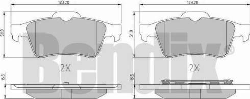 BENDIX 510379 - Тормозные колодки, дисковые, комплект autospares.lv