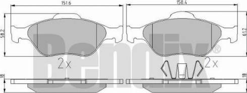 BENDIX 510374 - Тормозные колодки, дисковые, комплект autospares.lv