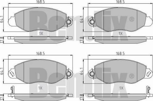 BENDIX 510373 - Тормозные колодки, дисковые, комплект autospares.lv