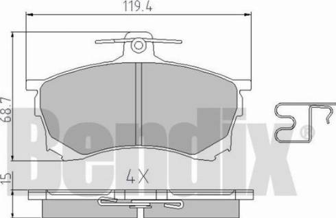 BENDIX 510294 - Тормозные колодки, дисковые, комплект autospares.lv