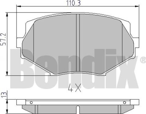 BENDIX 510298 - Тормозные колодки, дисковые, комплект autospares.lv