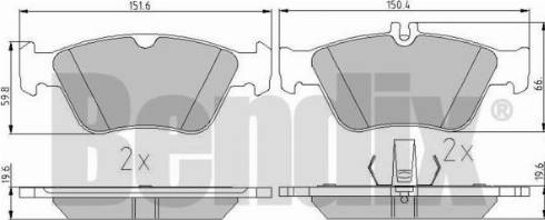 BENDIX 510293 - Тормозные колодки, дисковые, комплект autospares.lv