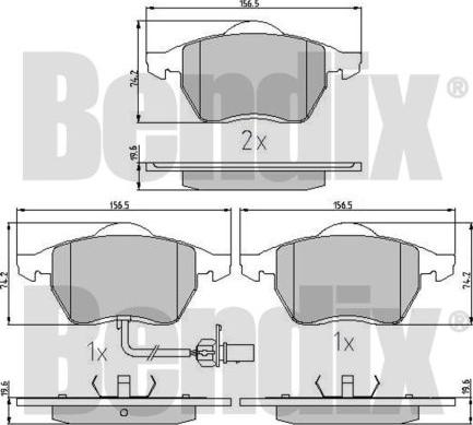 BENDIX 510244 - Тормозные колодки, дисковые, комплект autospares.lv