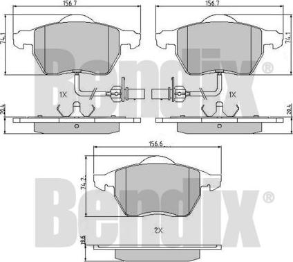 BENDIX 510243 - Тормозные колодки, дисковые, комплект autospares.lv