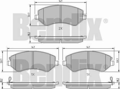 BENDIX 510247 - Тормозные колодки, дисковые, комплект autospares.lv