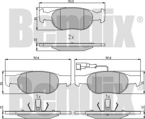 BENDIX 510259 - Тормозные колодки, дисковые, комплект autospares.lv