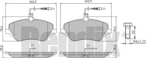 BENDIX 510250 - Тормозные колодки, дисковые, комплект autospares.lv