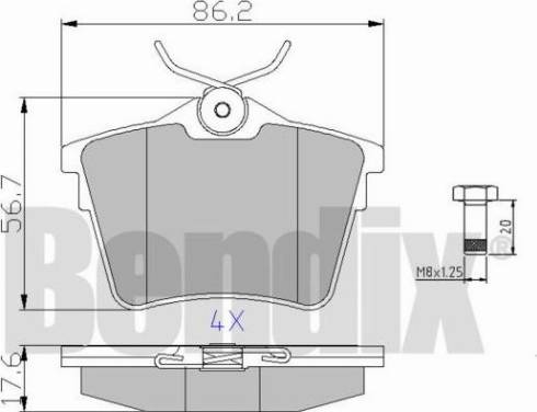 BENDIX 510251 - Тормозные колодки, дисковые, комплект autospares.lv