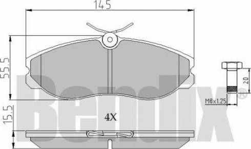 BENDIX 510257 - Тормозные колодки, дисковые, комплект autospares.lv