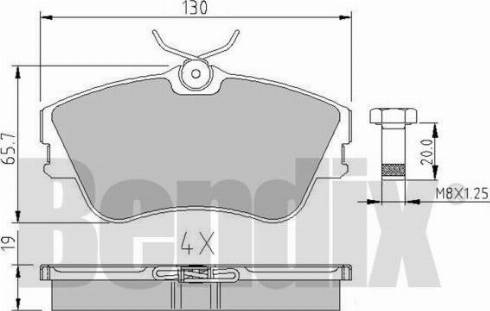 BENDIX 510264 - Тормозные колодки, дисковые, комплект autospares.lv