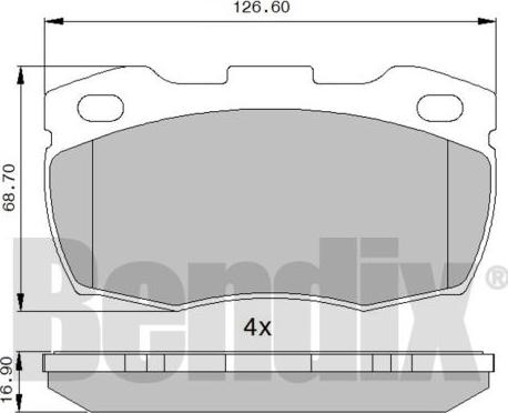 BENDIX 510260 - Тормозные колодки, дисковые, комплект autospares.lv