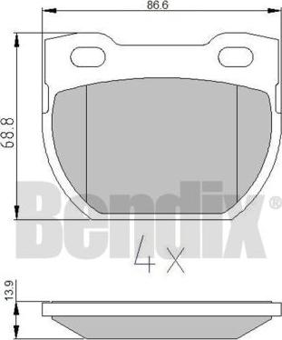 BENDIX 510261 - Тормозные колодки, дисковые, комплект autospares.lv