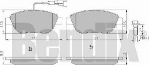 BENDIX 510205 - Тормозные колодки, дисковые, комплект autospares.lv