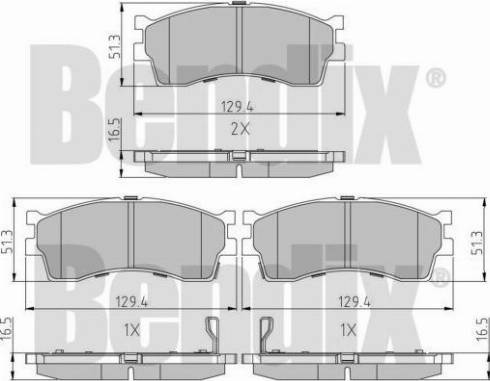 BENDIX 510206 - Тормозные колодки, дисковые, комплект autospares.lv