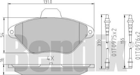 BENDIX 510201 - Тормозные колодки, дисковые, комплект autospares.lv