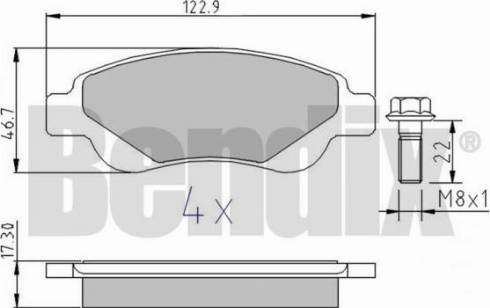 BENDIX 510215 - Тормозные колодки, дисковые, комплект autospares.lv