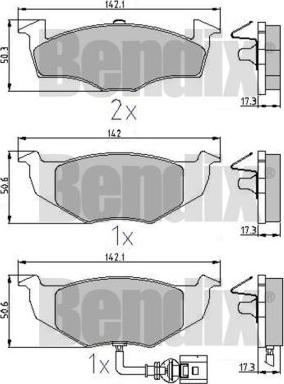 BENDIX 510216 - Тормозные колодки, дисковые, комплект autospares.lv