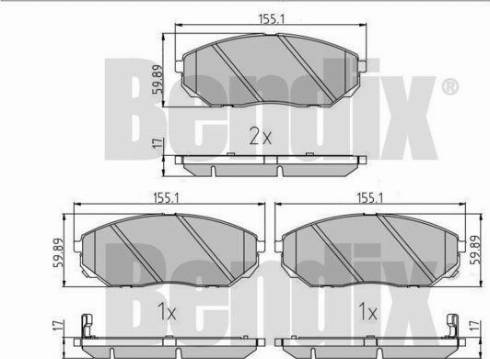 BENDIX 510217 - Тормозные колодки, дисковые, комплект autospares.lv