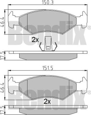 BENDIX 510282 - Тормозные колодки, дисковые, комплект autospares.lv