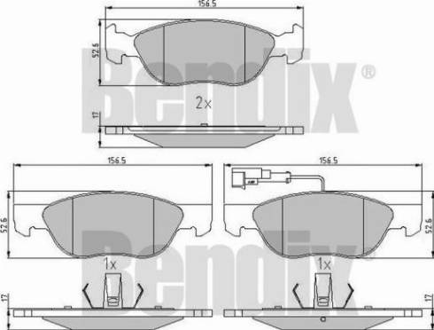 BENDIX 510287 - Тормозные колодки, дисковые, комплект autospares.lv