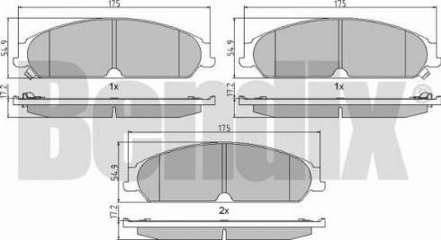 BENDIX 510231 - Тормозные колодки, дисковые, комплект autospares.lv