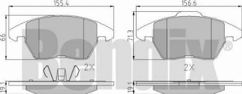 BENDIX 510238 - Тормозные колодки, дисковые, комплект autospares.lv