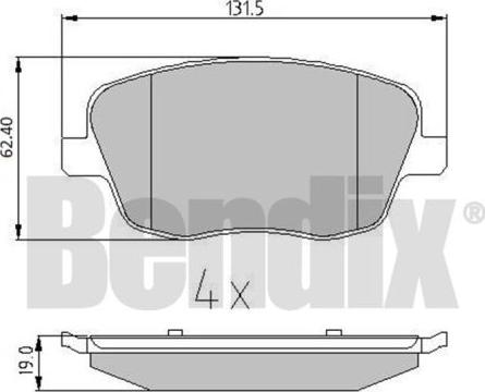 BENDIX 510233 - Тормозные колодки, дисковые, комплект autospares.lv