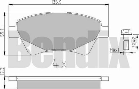 BENDIX 510229 - Тормозные колодки, дисковые, комплект autospares.lv