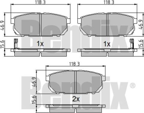 BENDIX 510220 - Тормозные колодки, дисковые, комплект autospares.lv