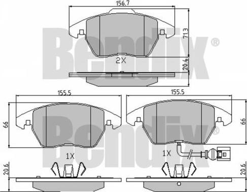 BENDIX 510222 - Тормозные колодки, дисковые, комплект autospares.lv