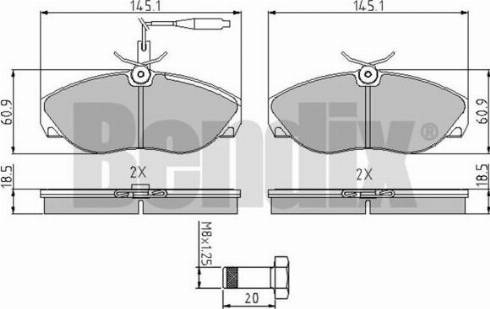 BENDIX 510276 - Тормозные колодки, дисковые, комплект autospares.lv