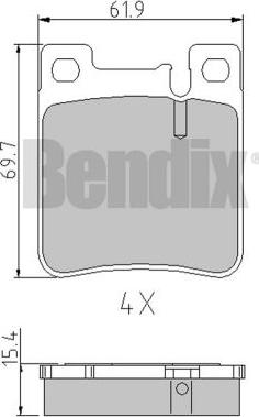 BENDIX 510278 - Тормозные колодки, дисковые, комплект autospares.lv