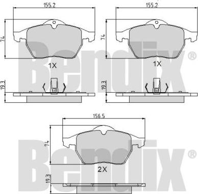BENDIX 510273 - Тормозные колодки, дисковые, комплект autospares.lv