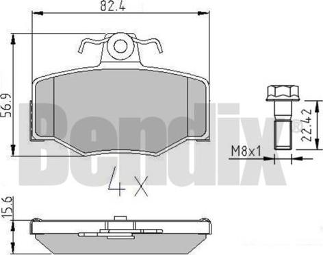 BENDIX 510277 - Тормозные колодки, дисковые, комплект autospares.lv