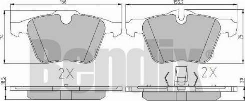 BENDIX 510799 - Тормозные колодки, дисковые, комплект autospares.lv