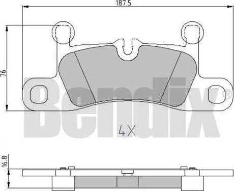 BENDIX 510798 - Тормозные колодки, дисковые, комплект autospares.lv