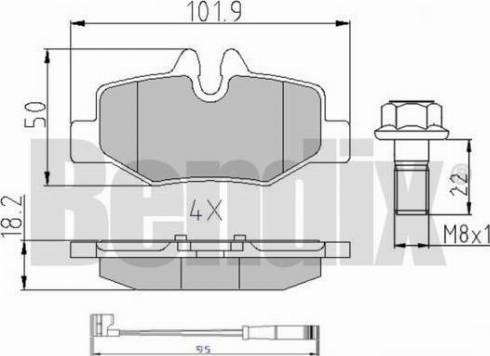 BENDIX 510742 - Тормозные колодки, дисковые, комплект autospares.lv