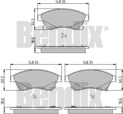 BENDIX 510759 - Тормозные колодки, дисковые, комплект autospares.lv