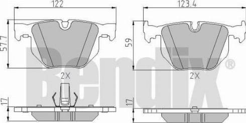 BENDIX 510752 - Тормозные колодки, дисковые, комплект autospares.lv