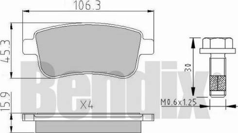 BENDIX 510764 - Тормозные колодки, дисковые, комплект autospares.lv