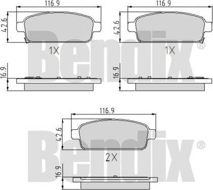 BENDIX 510761 - Тормозные колодки, дисковые, комплект autospares.lv